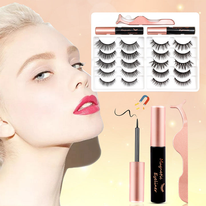 🧲👁️ No Glue Waterproof Magnetic Lashes & Eyeliner Kit – Reusable Magnetic False Eyelashes Set