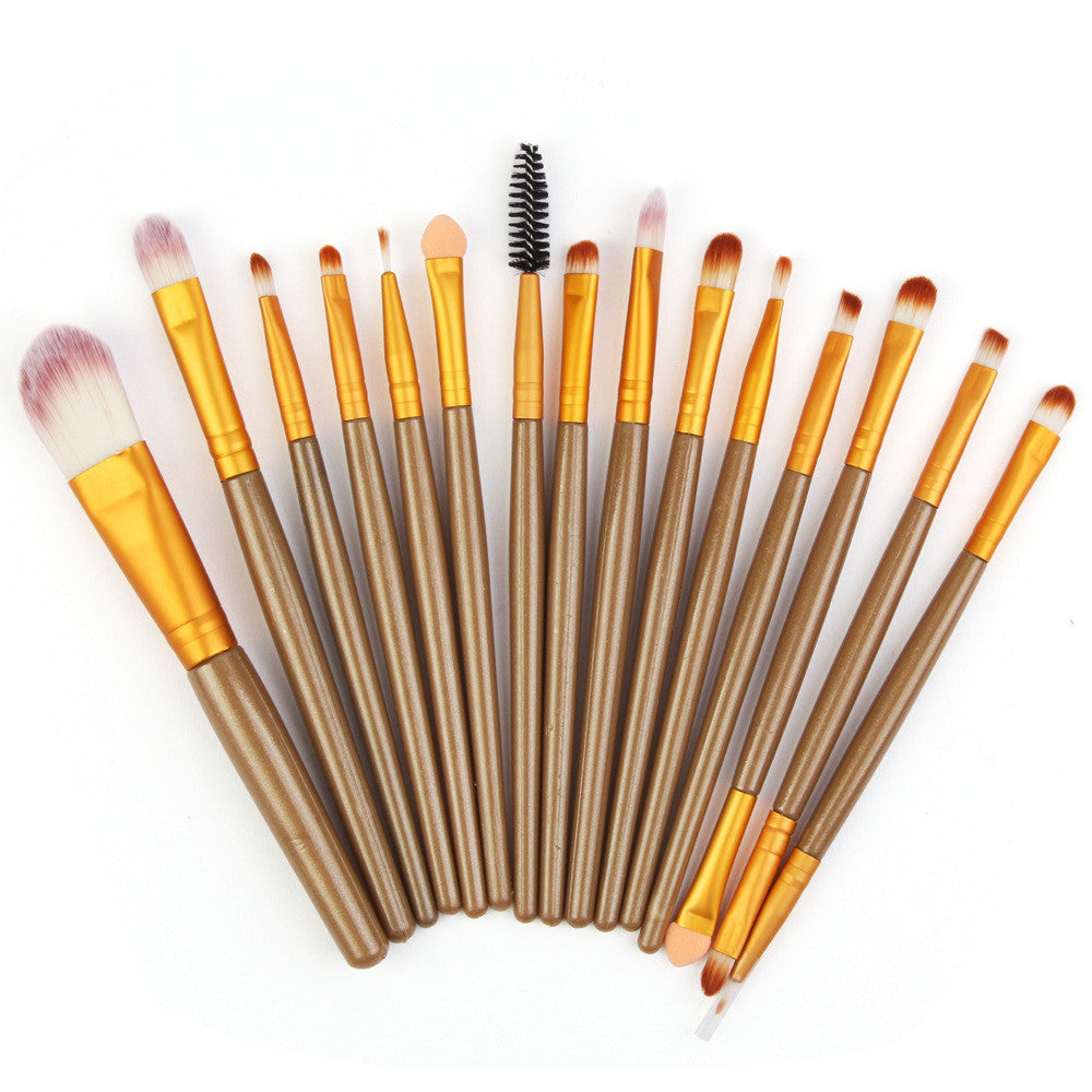 ✨ 15-Piece Makeup Brush Set — Beginner Beauty Tools Kit 💄