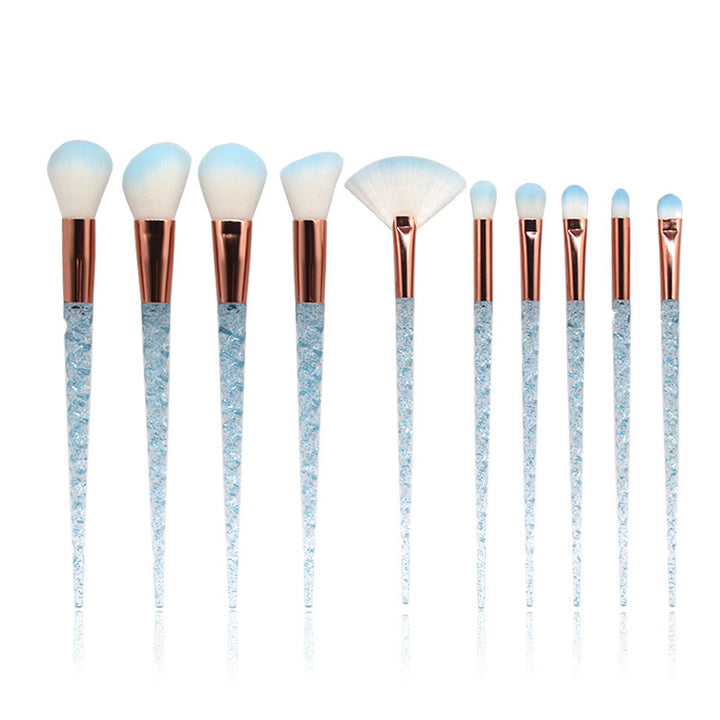 🌈✨ Multi-Color Spiral 10-Piece Makeup Brush Set 💄