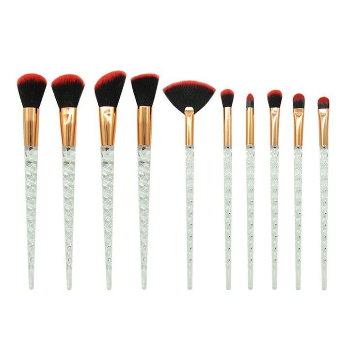 🌈✨ Multi-Color Spiral 10-Piece Makeup Brush Set 💄
