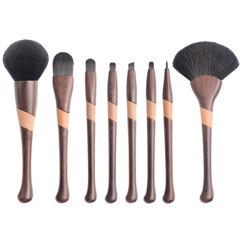 ✨ Novice Beauty Tool Set — 8-Piece Eyeshadow & Face Brush Set (Wood Grain Handle) 💄