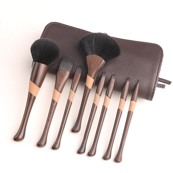 ✨ Novice Beauty Tool Set — 8-Piece Eyeshadow & Face Brush Set (Wood Grain Handle) 💄