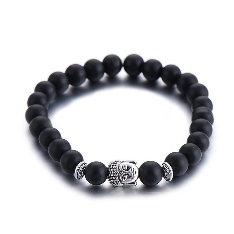 White Turquoise Frosted Stone Bracelet – Elephant & Buddha Charm Design