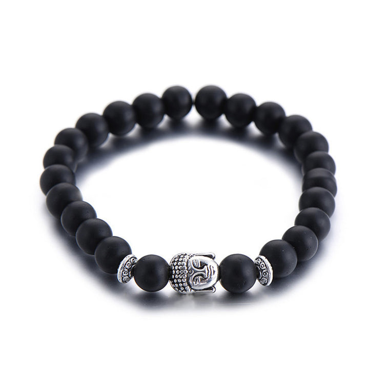 White Turquoise Frosted Stone Bracelet – Elephant & Buddha Charm Design