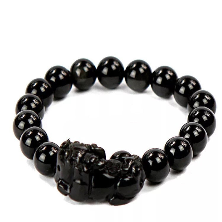 Obsidian Pixiu Couple Bracelet – Unisex Feng Shui Protection