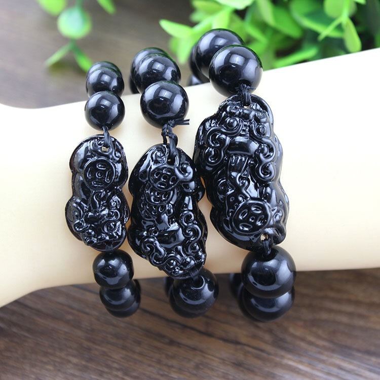 Obsidian Pixiu Couple Bracelet – Unisex Feng Shui Protection