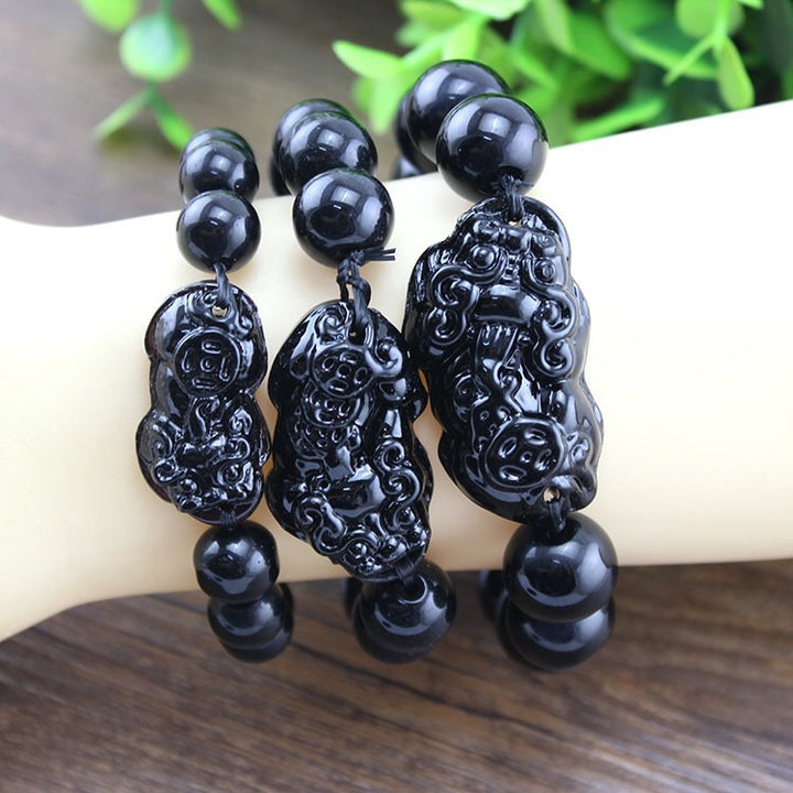 Obsidian Pixiu Couple Bracelet – Unisex Feng Shui Protection