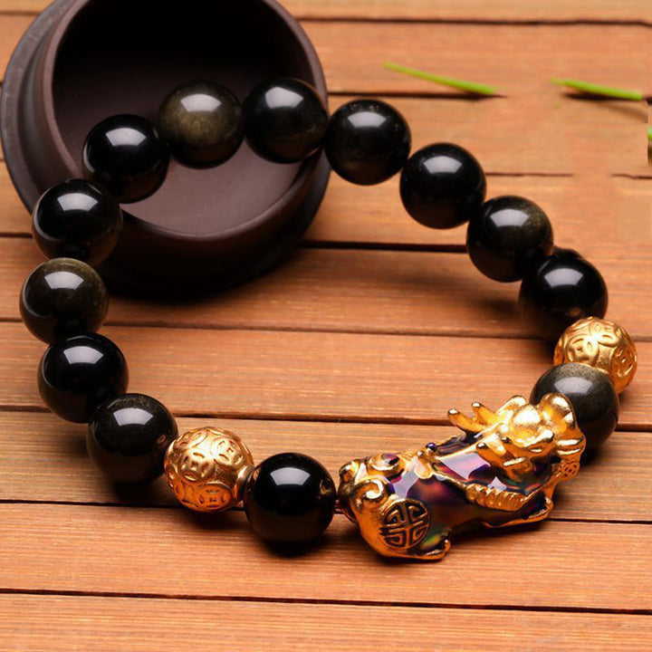 Trendy Natural Black Agate & Tiger Eye Bracelet – Couple Style