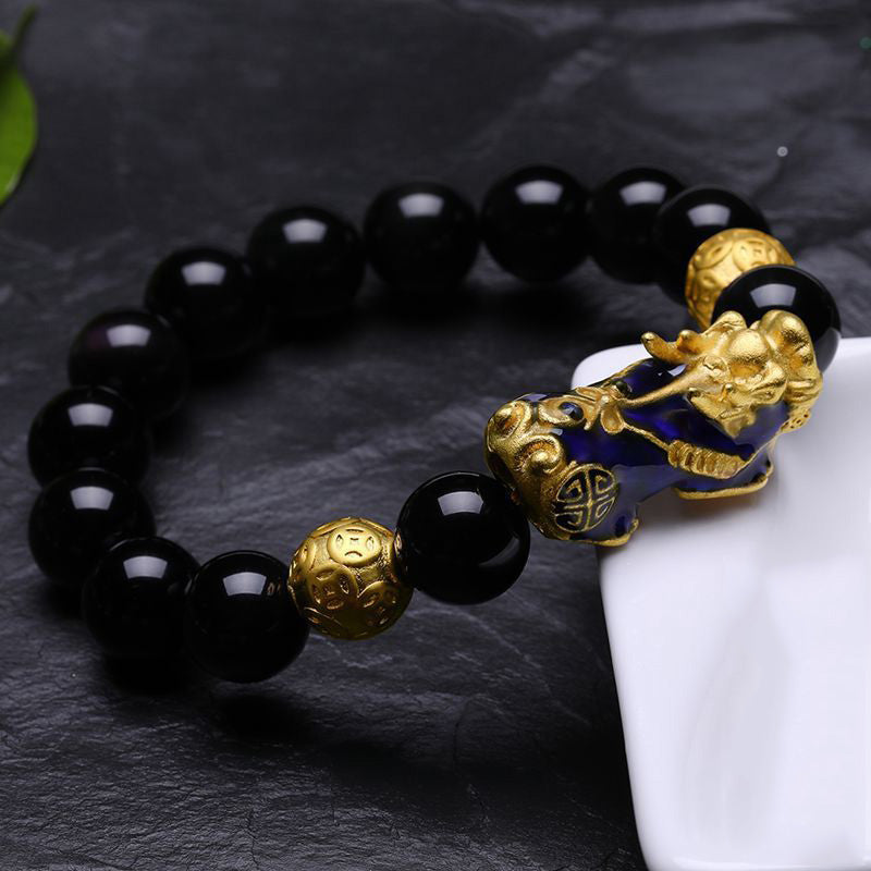 Trendy Natural Black Agate & Tiger Eye Bracelet – Couple Style