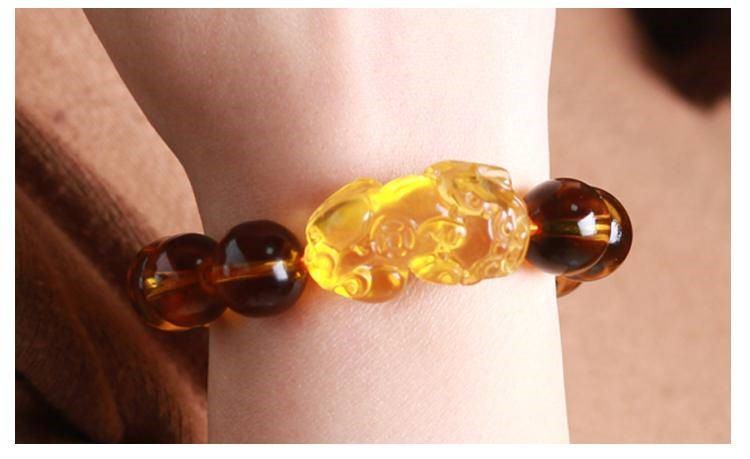 Hu Kaiguang Citrine Pixiu Bracelet – Lucky Mahjong & Wealth Charm