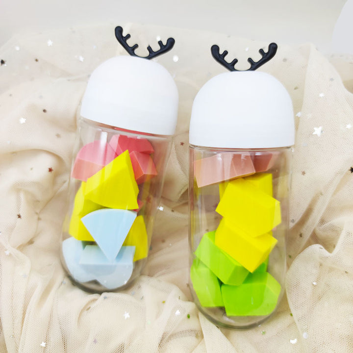 🦌💄 Cute Antler Bottled Beauty Egg | Flat Air Cushion Makeup Sponge Set