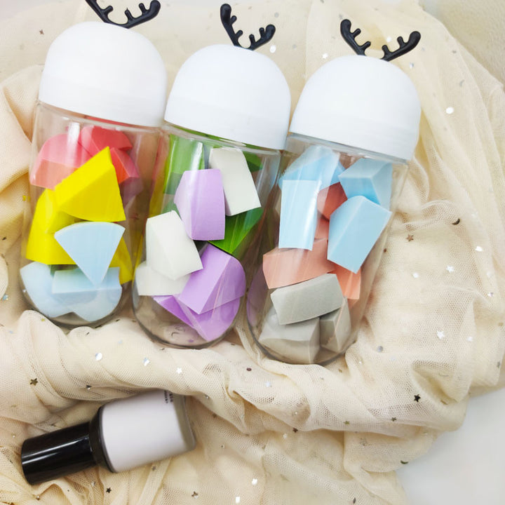 🦌💄 Cute Antler Bottled Beauty Egg | Flat Air Cushion Makeup Sponge Set