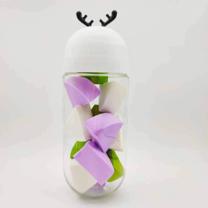 🦌💄 Cute Antler Bottled Beauty Egg | Flat Air Cushion Makeup Sponge Set