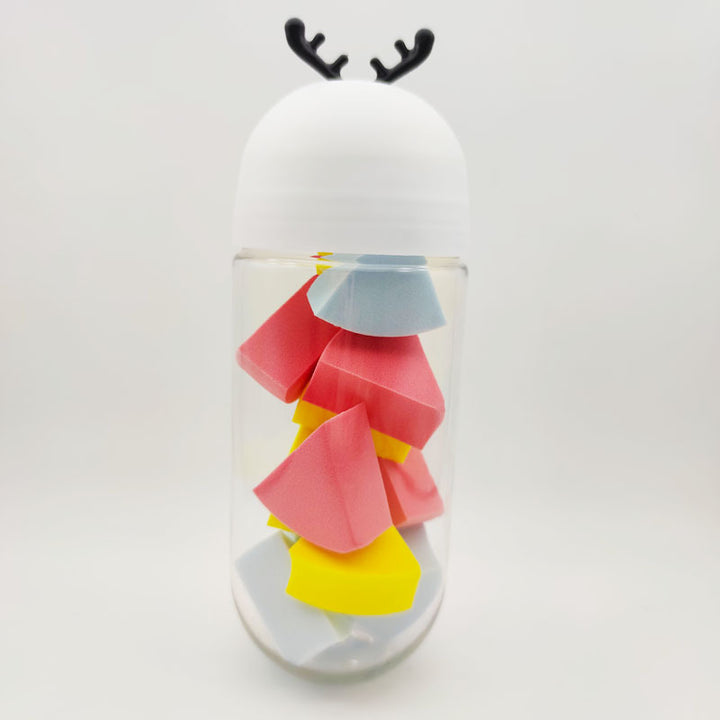 🦌💄 Cute Antler Bottled Beauty Egg | Flat Air Cushion Makeup Sponge Set