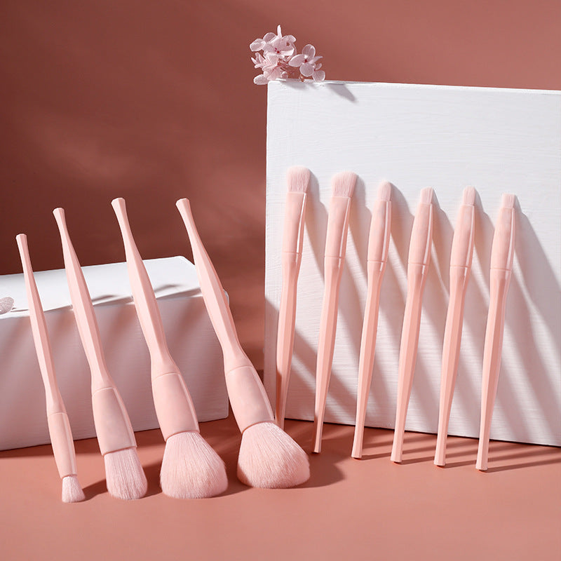 ✨ 10-Piece Candy Color Makeup Brush Set — Eyeshadow, Blush & Foundation Tools 💄🍬