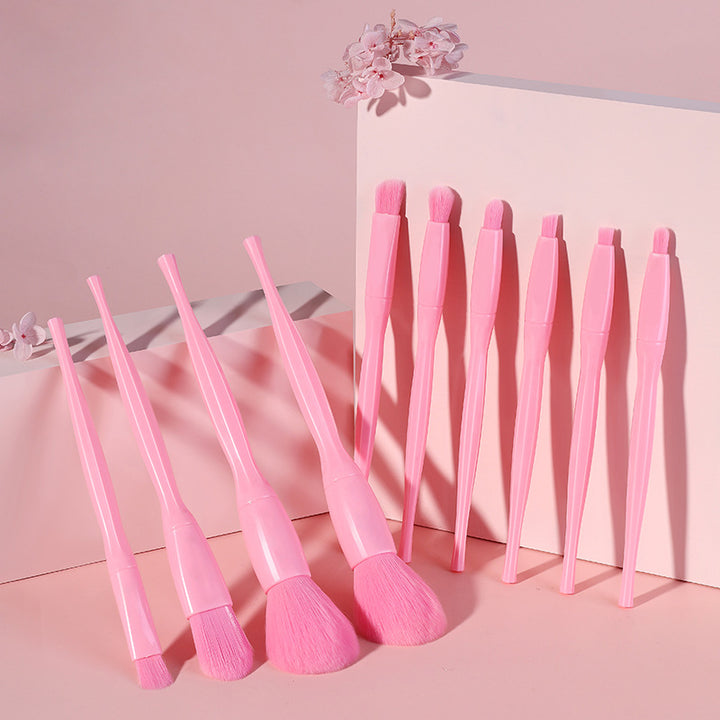 ✨ 10-Piece Candy Color Makeup Brush Set — Eyeshadow, Blush & Foundation Tools 💄🍬