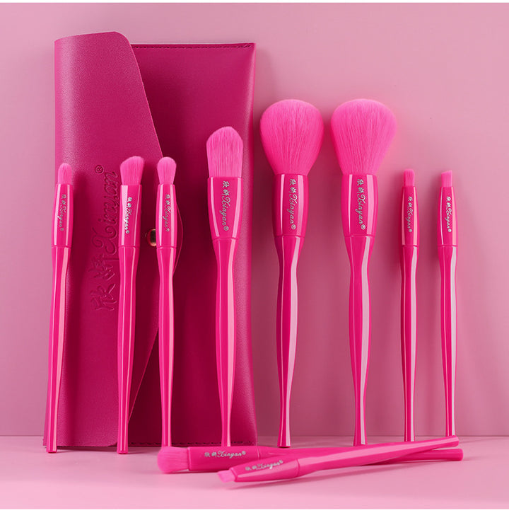 ✨ 10-Piece Candy Color Makeup Brush Set — Eyeshadow, Blush & Foundation Tools 💄🍬