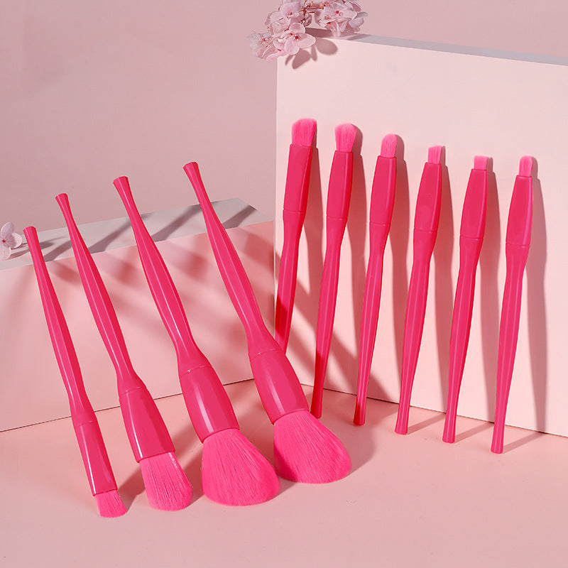 ✨ 10-Piece Candy Color Makeup Brush Set — Eyeshadow, Blush & Foundation Tools 💄🍬