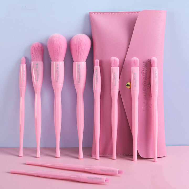 ✨ 10-Piece Candy Color Makeup Brush Set — Eyeshadow, Blush & Foundation Tools 💄🍬