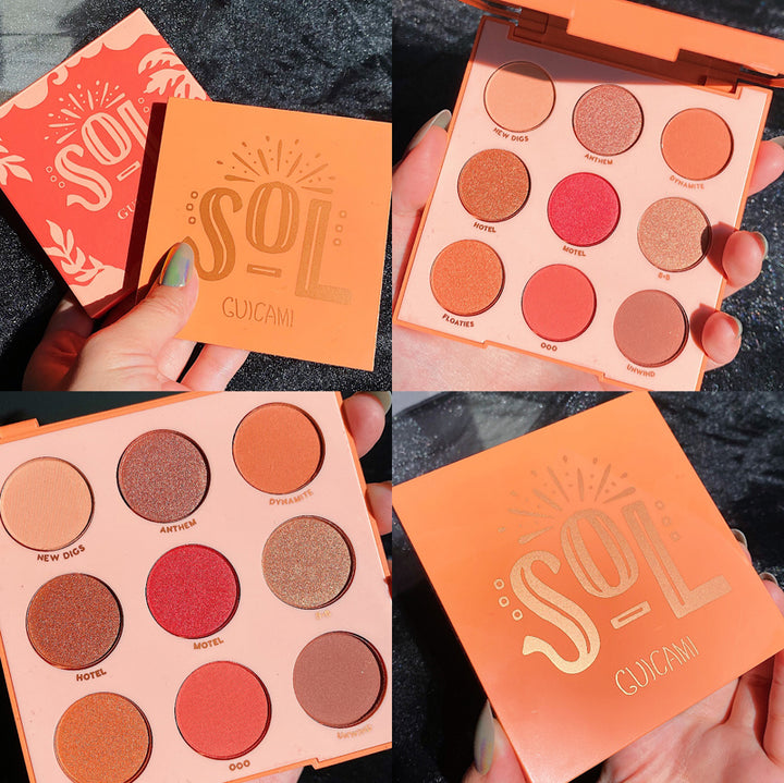 🍑 Guicami Honey 9-Color Fruit Eyeshadow Palette – Peach, Strawberry & Orange Glow Set ✨