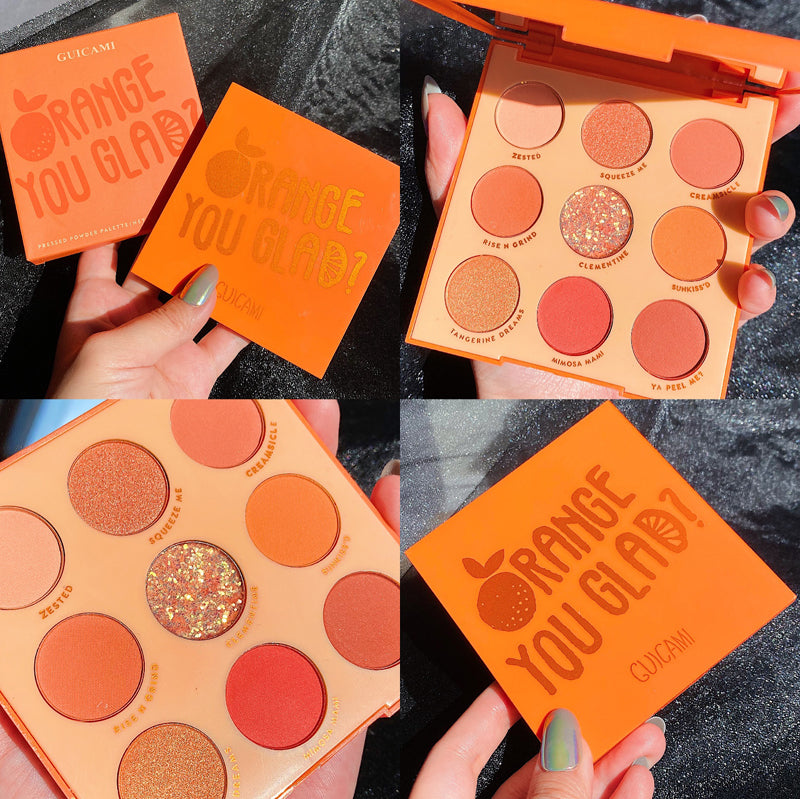 🍑 Guicami Honey 9-Color Fruit Eyeshadow Palette – Peach, Strawberry & Orange Glow Set ✨