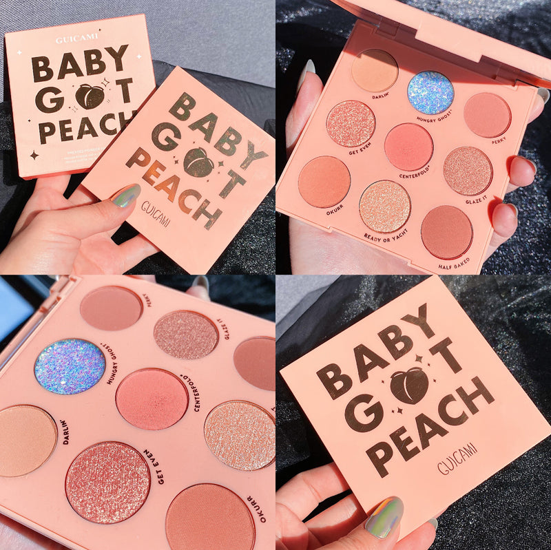🍑 Guicami Honey 9-Color Fruit Eyeshadow Palette – Peach, Strawberry & Orange Glow Set ✨