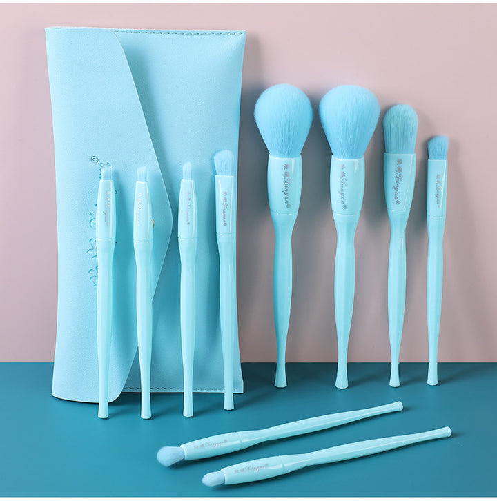 ✨ 10-Piece Candy Color Makeup Brush Set — Eyeshadow, Blush & Foundation Tools 💄🍬