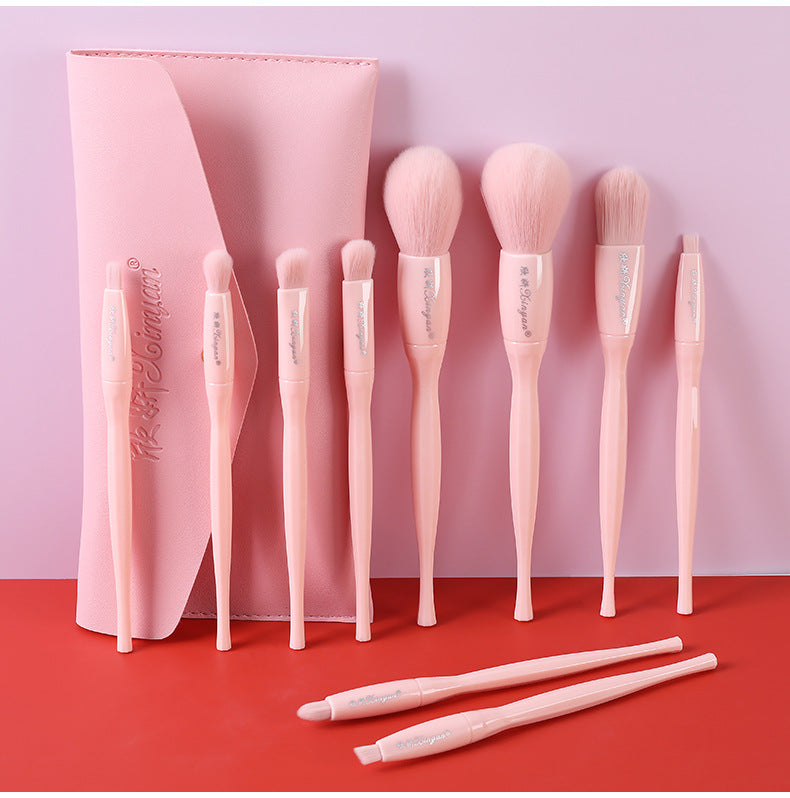 ✨ 10-Piece Candy Color Makeup Brush Set — Eyeshadow, Blush & Foundation Tools 💄🍬