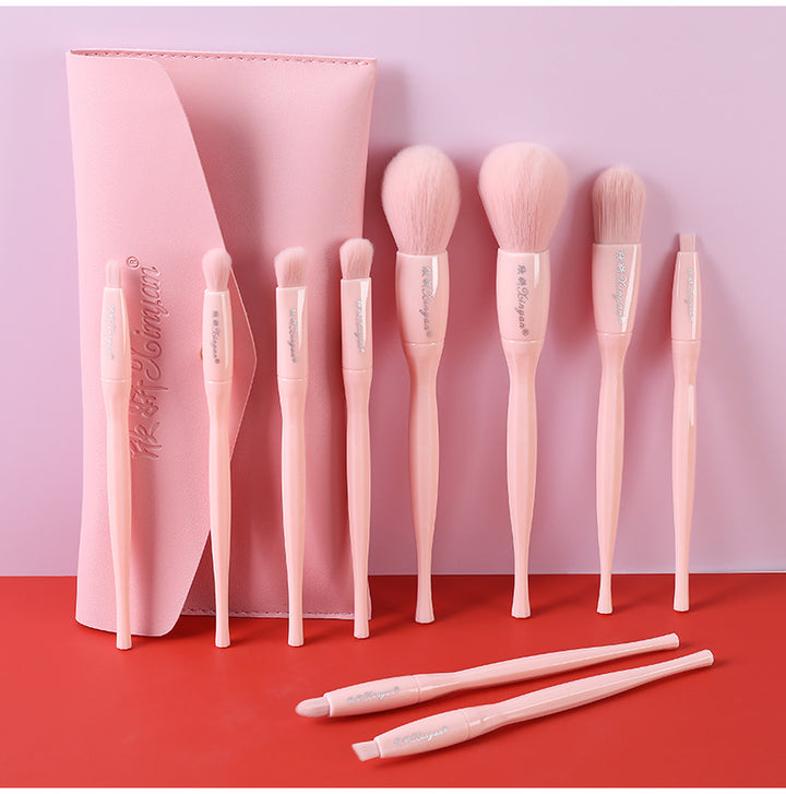 ✨ 10-Piece Candy Color Makeup Brush Set — Eyeshadow, Blush & Foundation Tools 💄🍬