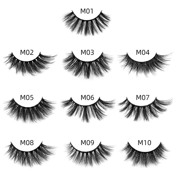 👁️✨ Natural 3D False Eyelashes – Imitation Mink Elongated Eye Tail Lash Set (1 Pair with Brush)