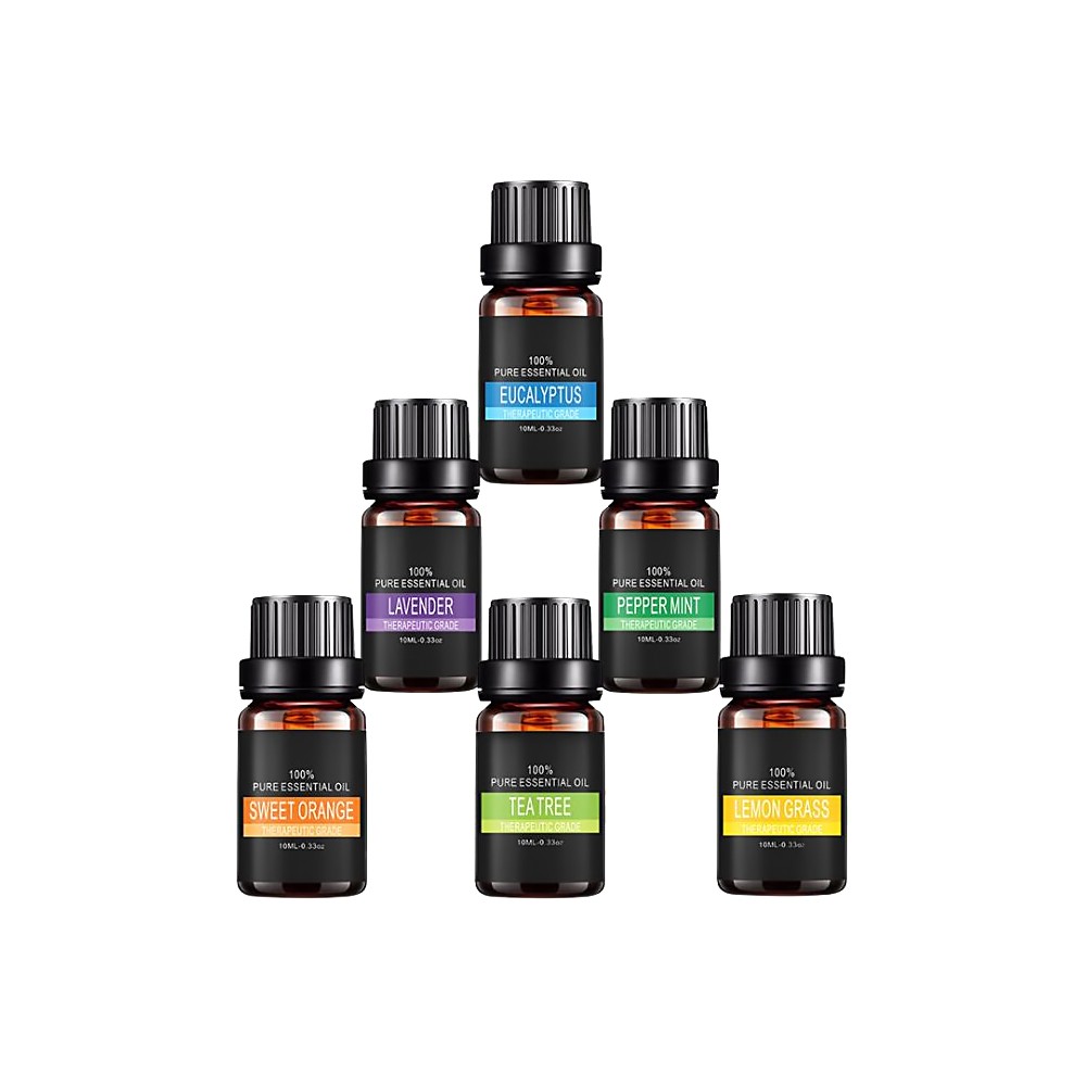 ✨ Aromatherapy Essential Oil Set — 6 Natural Plant Oils (10ml Each) 🌿💧