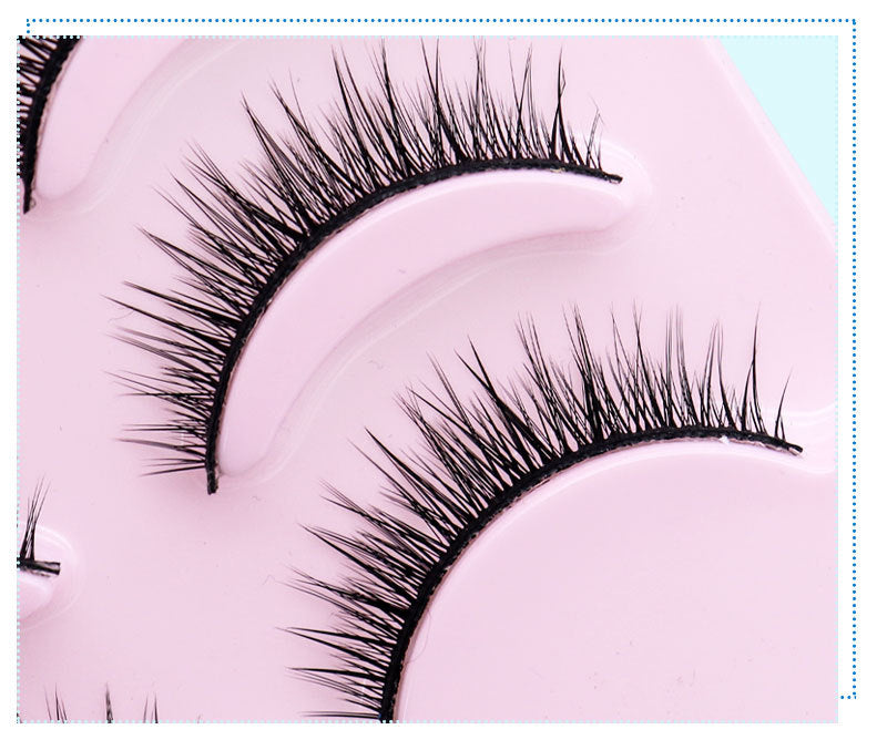 👁️✨ Natural Short Cross False Eyelashes – Handmade Soft Eye Makeup Lashes (5 Pairs)