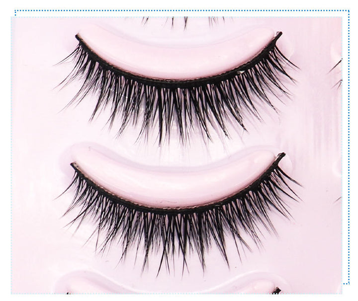 👁️✨ Natural Short Cross False Eyelashes – Handmade Soft Eye Makeup Lashes (5 Pairs)