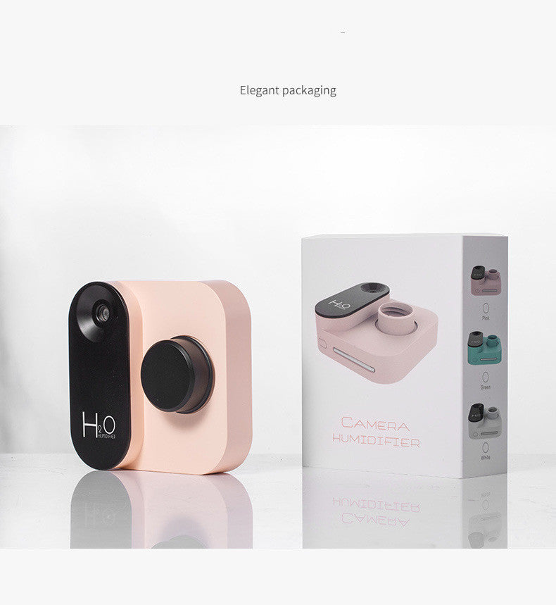 📷💧 USB Mini Camera Humidifier | Wireless Battery Aroma Diffuser Night Light
