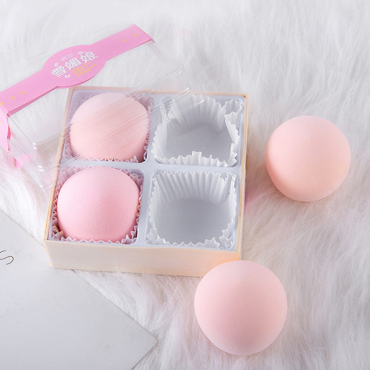 🥚💄 4PCS Super Soft Xue Mei Niang Makeup Egg Set – Cute Steamed Bun Beauty Sponge (Wet & Dry Puff)