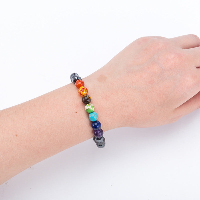 Single Circle Black Gallbladder Magnetic Therapy Stone Bracelet – Unisex