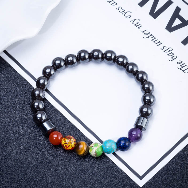 Single Circle Black Gallbladder Magnetic Therapy Stone Bracelet – Unisex