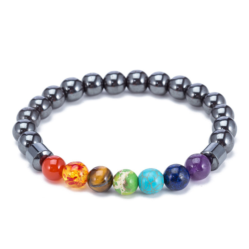 Single Circle Black Gallbladder Magnetic Therapy Stone Bracelet – Unisex