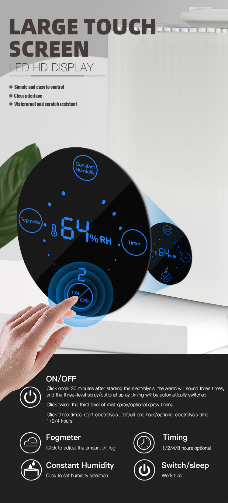 💧🏠 Large Capacity Smart Humidifier | 5.5L Ultrasonic Air Purification & Aromatherapy Unit