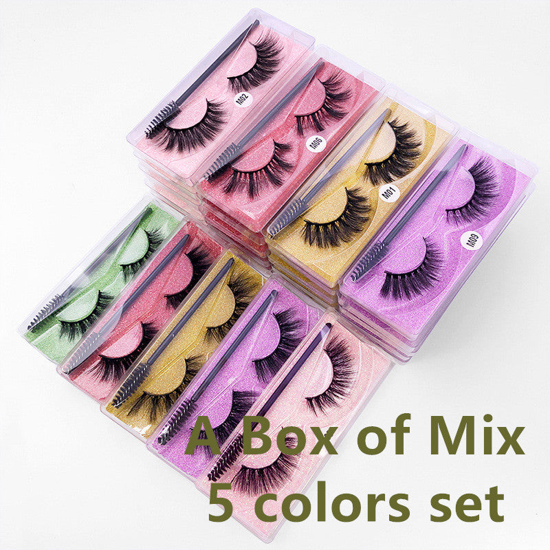 👁️✨ Natural 3D False Eyelashes – Imitation Mink Elongated Eye Tail Lash Set (1 Pair with Brush)