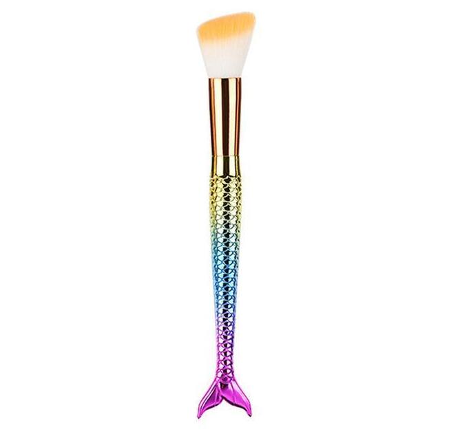 ✨ Mermaid Makeup Brush — Multicolor Beauty Tool 🧜‍♀️💄