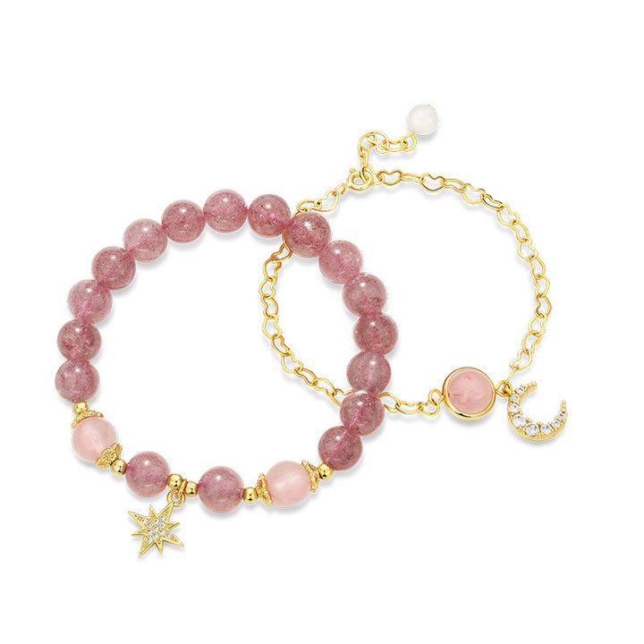 Strawberry Crystal Bracelet for Women – Korean Style Elegance