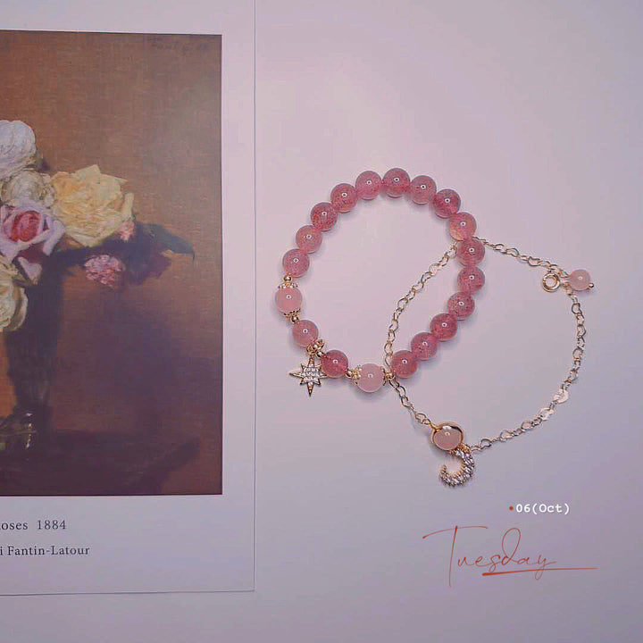 Strawberry Crystal Bracelet for Women – Korean Style Elegance
