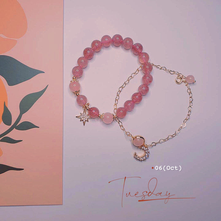 Strawberry Crystal Bracelet for Women – Korean Style Elegance