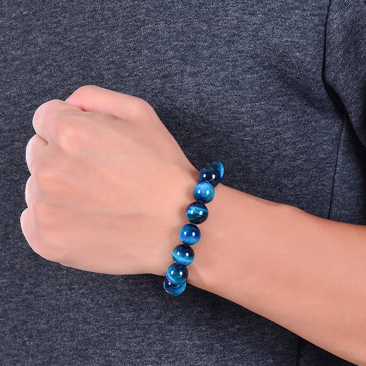 Premium Sky Blue Tiger Eye Bracelet – Natural Stone Unisex Style