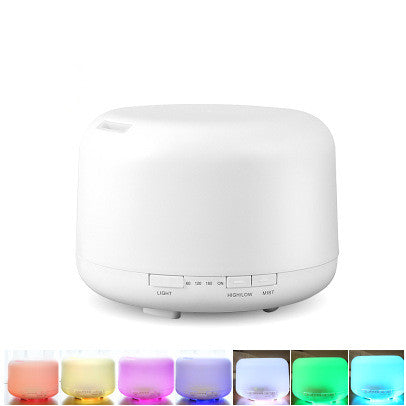 🌿💧 500ML Wood Grain Ultrasonic Humidifier | Colorful Aroma Diffuser 🌈✨