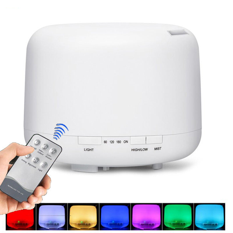 🌿💧 500ML Wood Grain Ultrasonic Humidifier | Colorful Aroma Diffuser 🌈✨