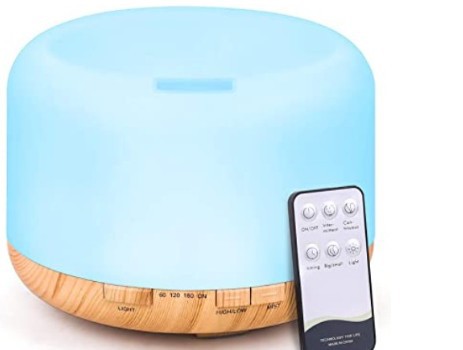 🌿💧 500ML Wood Grain Ultrasonic Humidifier | Colorful Aroma Diffuser 🌈✨