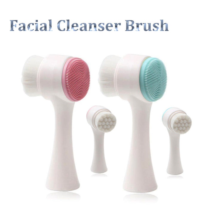 🧼💗 Double-Sided Silicone Skin Care Tool | Manual Facial Cleansing & Massage Brush