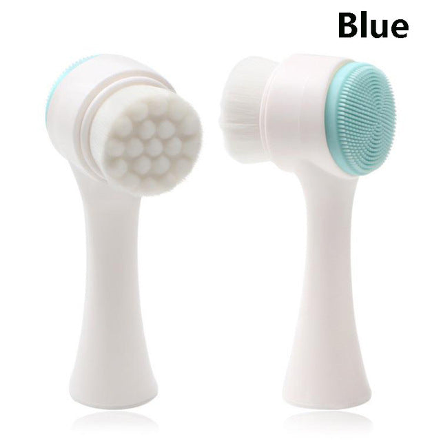🧼💗 Double-Sided Silicone Skin Care Tool | Manual Facial Cleansing & Massage Brush